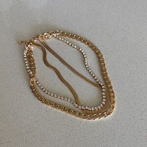 Gold and Silver Layered Necklace